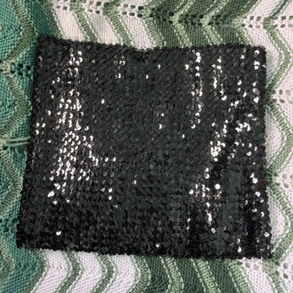 Vintage 19th Avenue Y2K Black Sequin Sparkling Tube Top Cropped Made in Canada - Picture 8 of 8